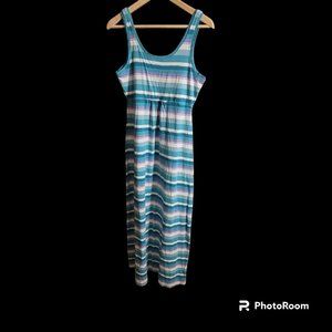 Columbia PFG Women's Omni-Wick Striped Sleeveless Maxi Dress Size Medium